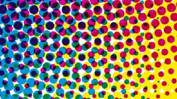 A microscopic view of CMYK in print