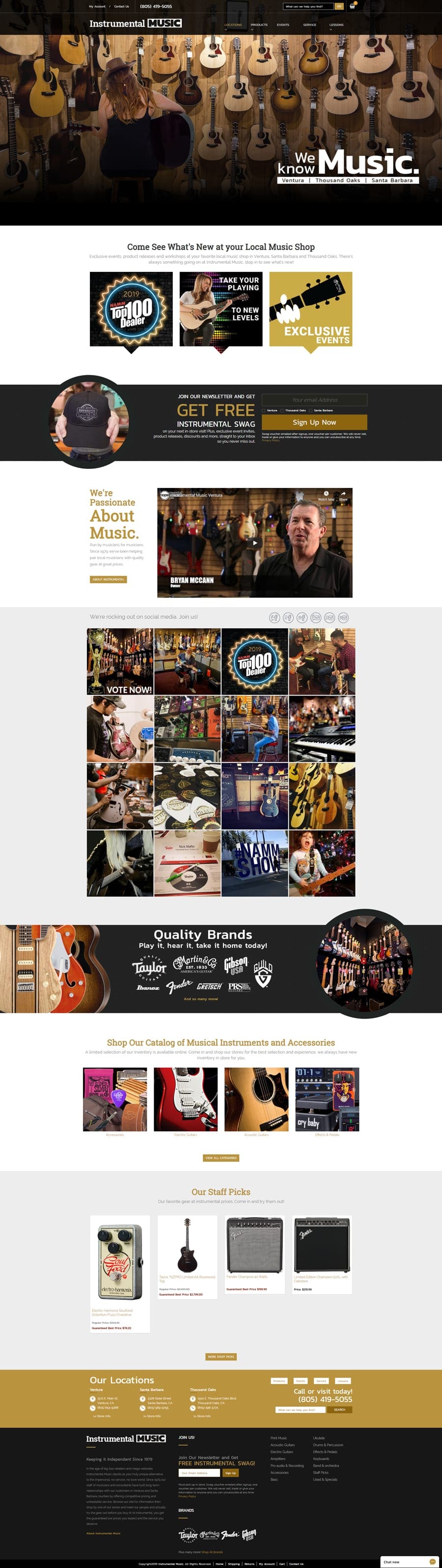 'Instrumental Music' Website Home Page