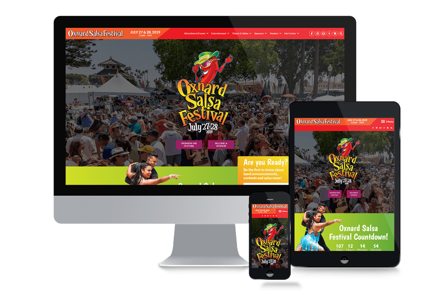 'Oxnard Salsa Festival' Website Mockups