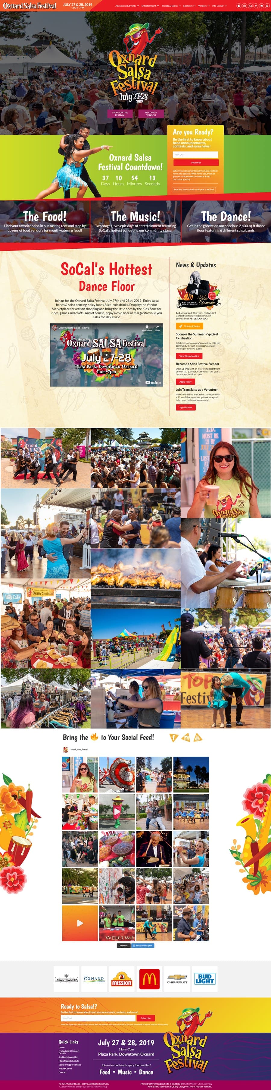 'Oxnard Salsa Festival' Website Design Development