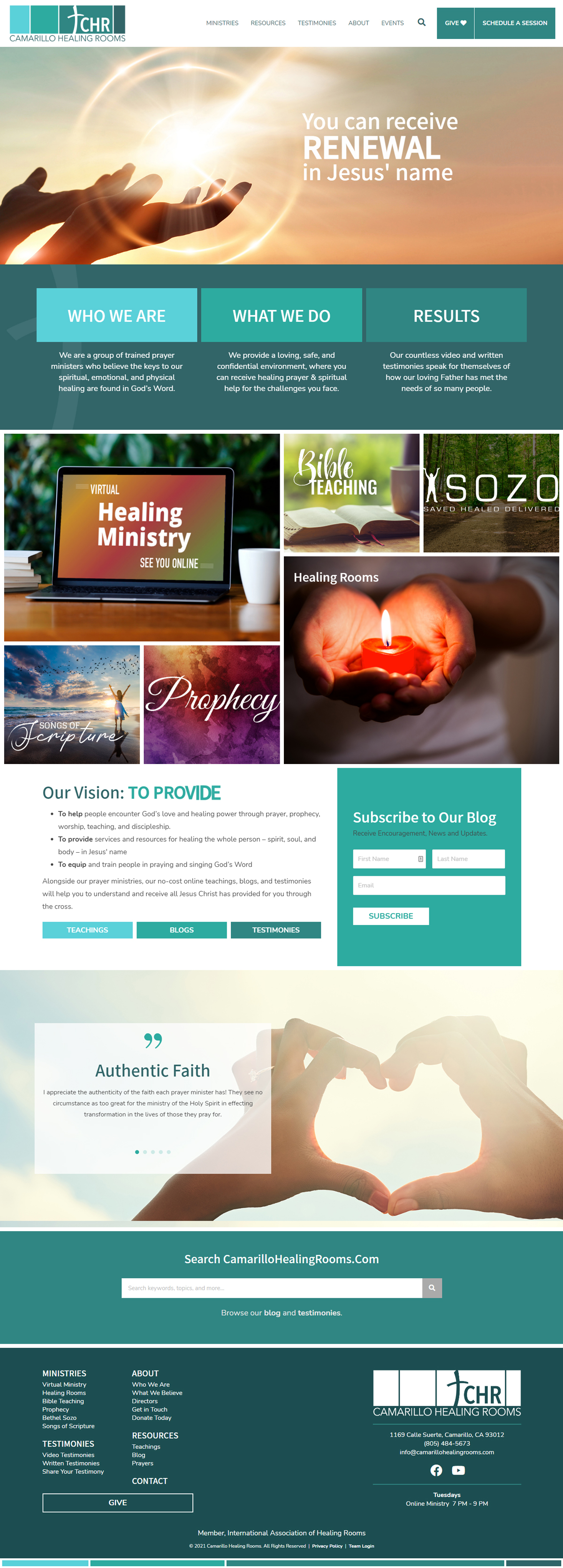 Healing ministry virtual online prayer and Bible teaching for spiritual renewal.