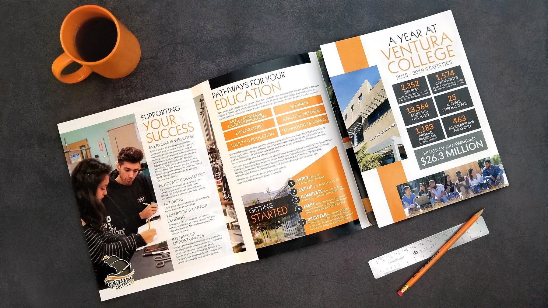 VC College brochure; double-gate fold