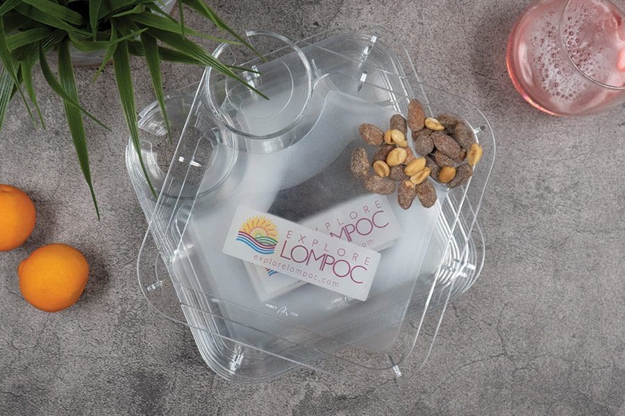 Explore Lompoc Wine Tray Design Explore Lompoc Wine Trays on Table