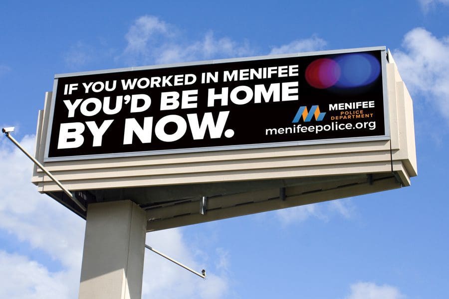 Menifee PD Recruitment Campaign Billboard