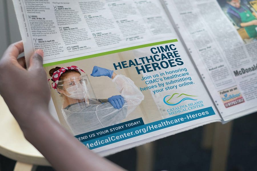 Catalina Island Medical Center Heroes Campaign Ad in Newspaper