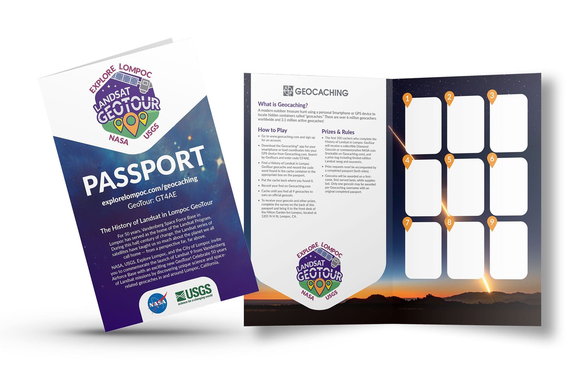 Landsat 9 GeoTour Campaign Passport Print Design Landsat 9 GeoTour Passport