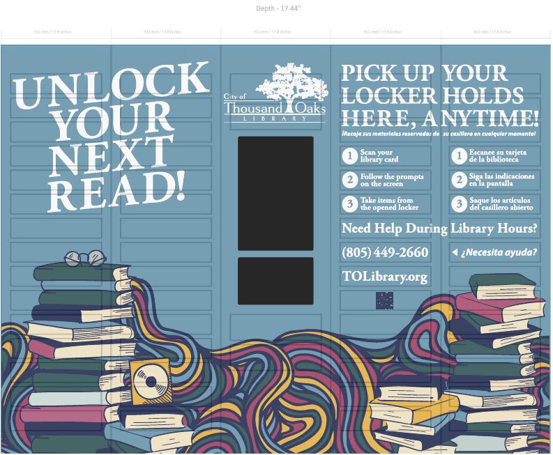 Thousand Oaks Library Outdoor Locker Wrap Design Specs