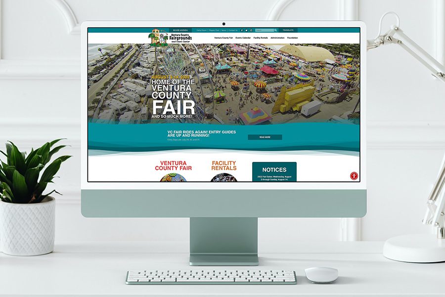 Ventura Fairgrounds Website Design Shown on Computer