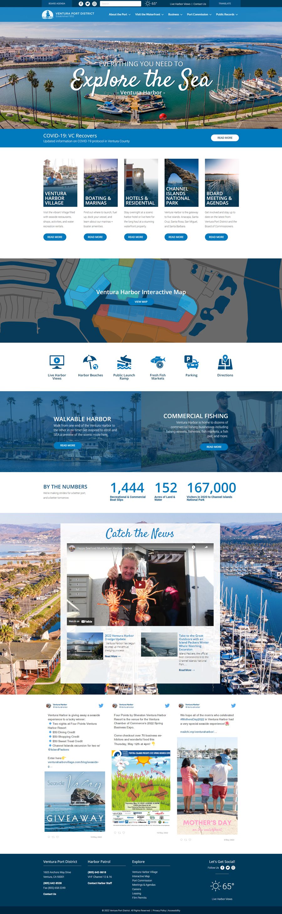 Ventura Harbor Website Home Page Screenshot
