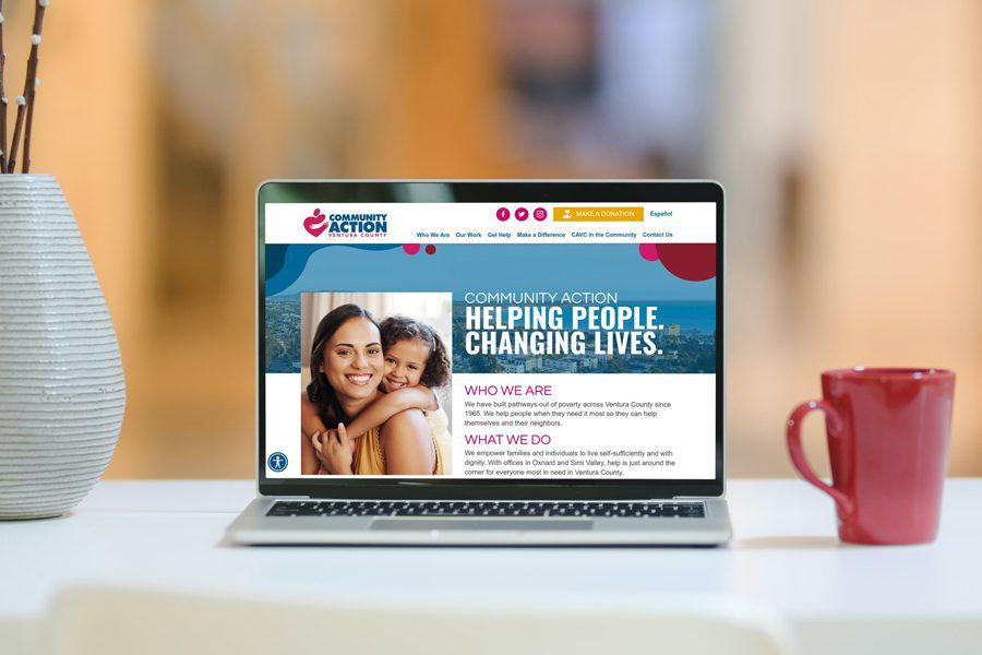 Community Action Ventura County Website Design Shown on Laptop