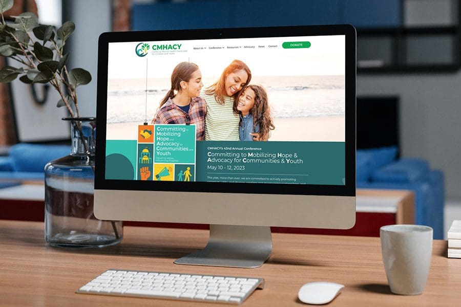 California Mental Health Advocates for Children and Youth Website Home Page Shown on Computer