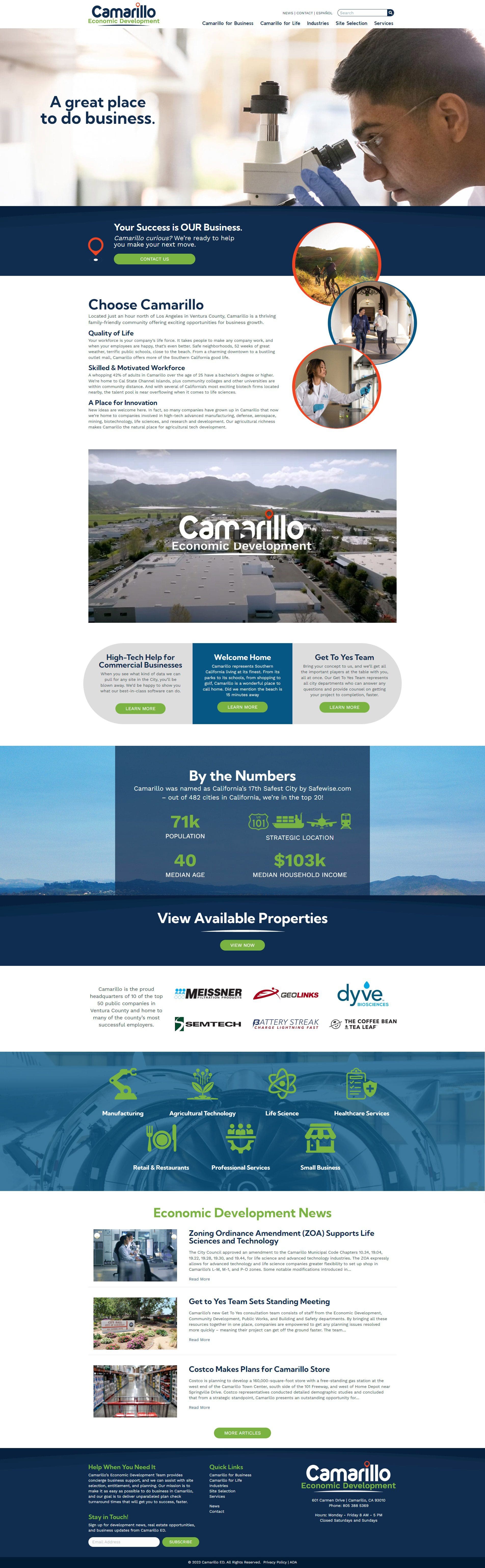 Camarillo ED Website Design Home Page